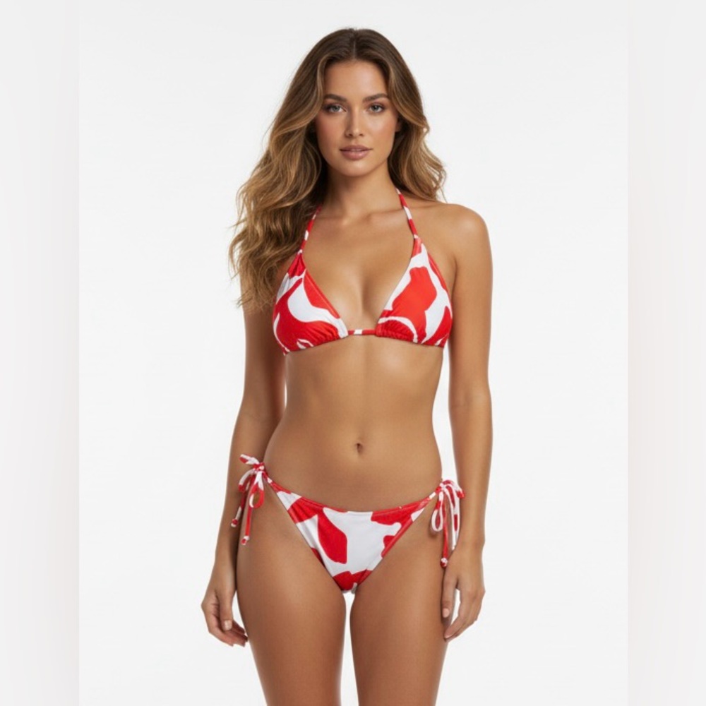 Milli Grand Foliage Lad Red String Bikini
